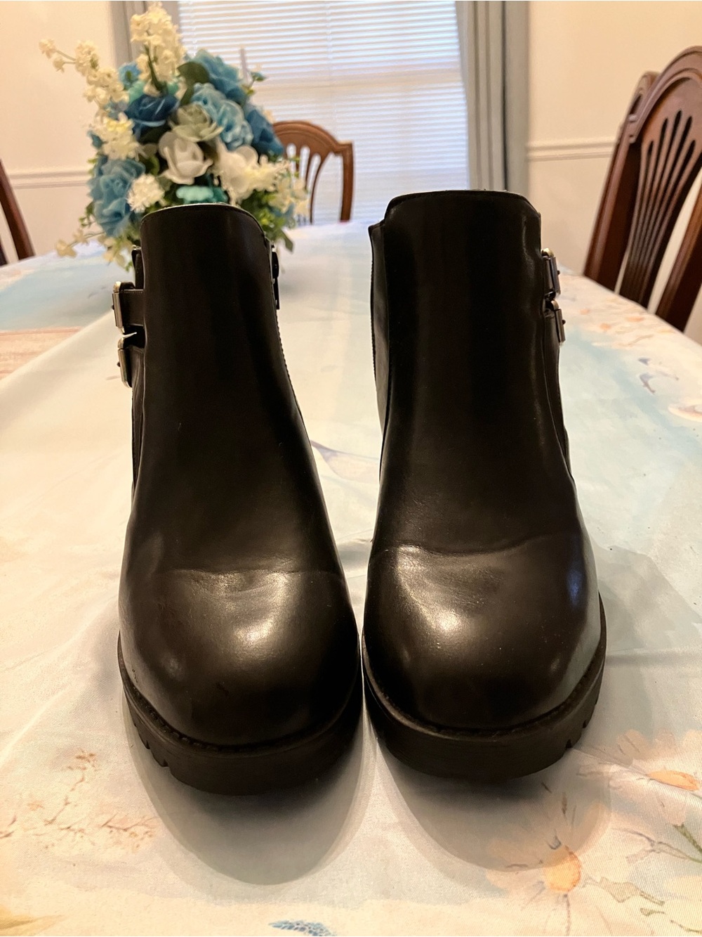 Black Heeled Ankle Boots - Women